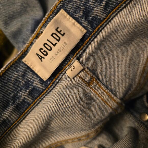 Agolde 90's mid rise loose distressed jeans size 23 - Picture 4 of 5